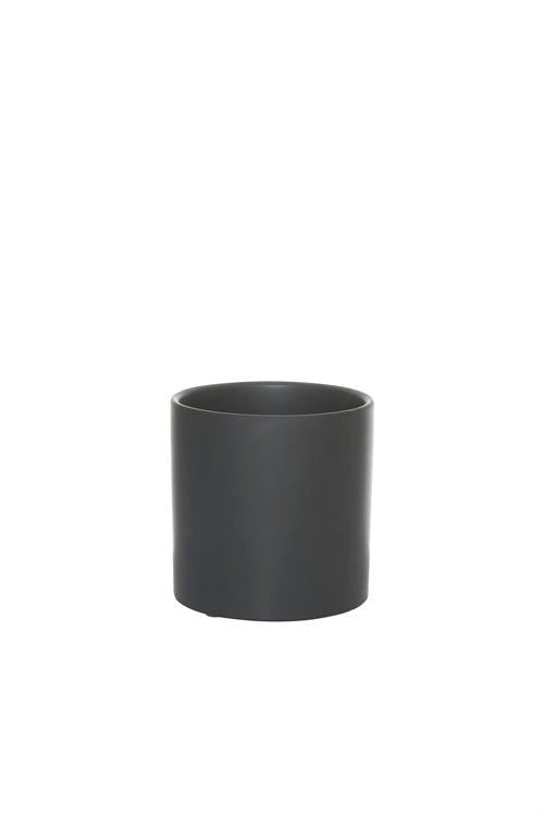 4 inch matte black cylinder ceramic vase