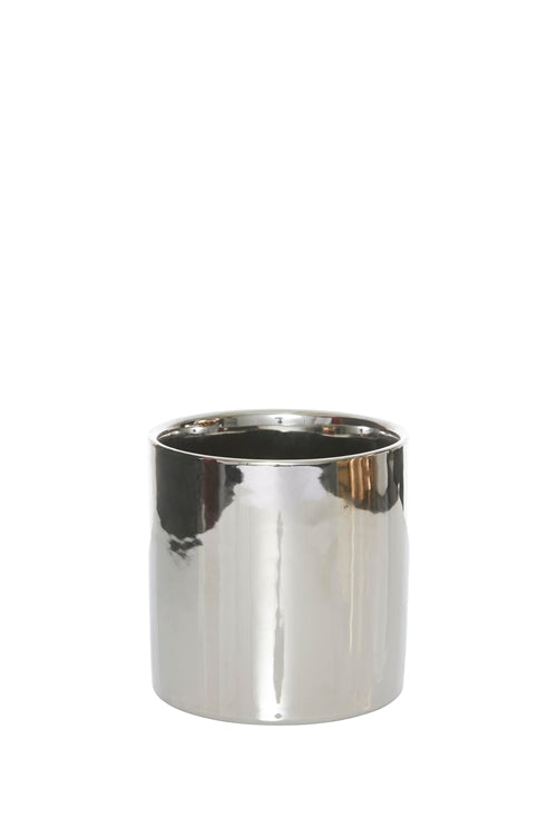 4 inch silver cylinder ceramic vase