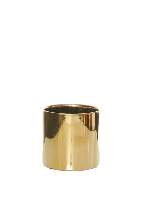 4 inch gold cylinder ceramic vase