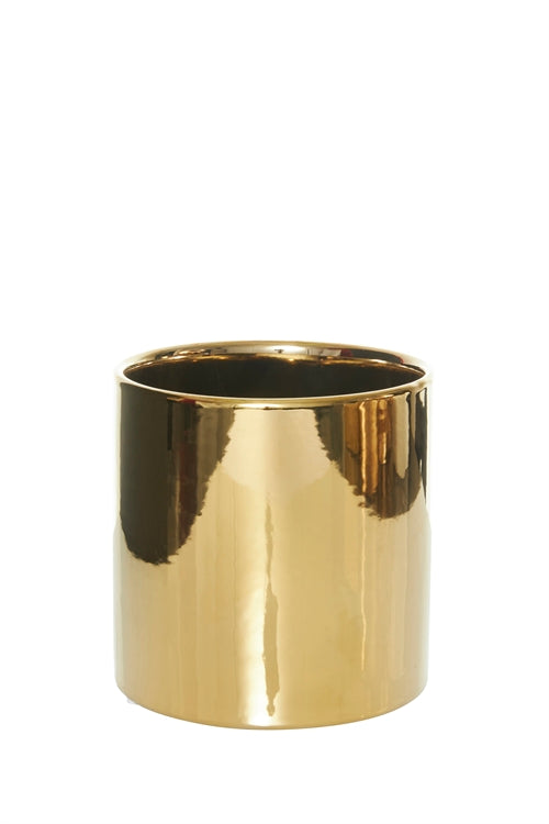 5 inch gold cylinder ceramic vase