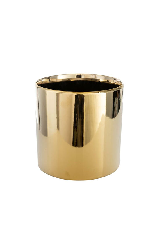 6 inch gold cylinder ceramic vase