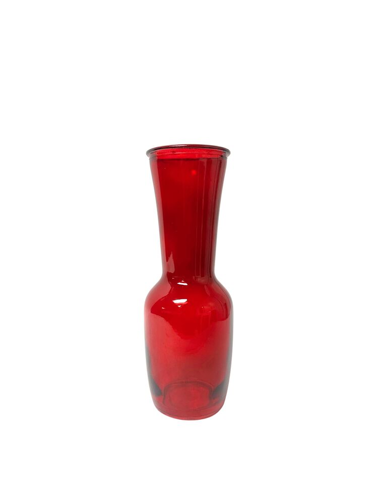 9 inch red bunch glass vase
