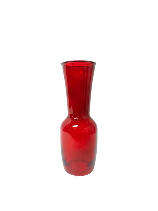 9 inch red bunch glass vase