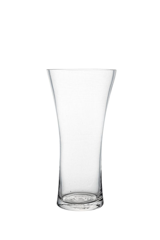10 inch clear hourglass glass vase