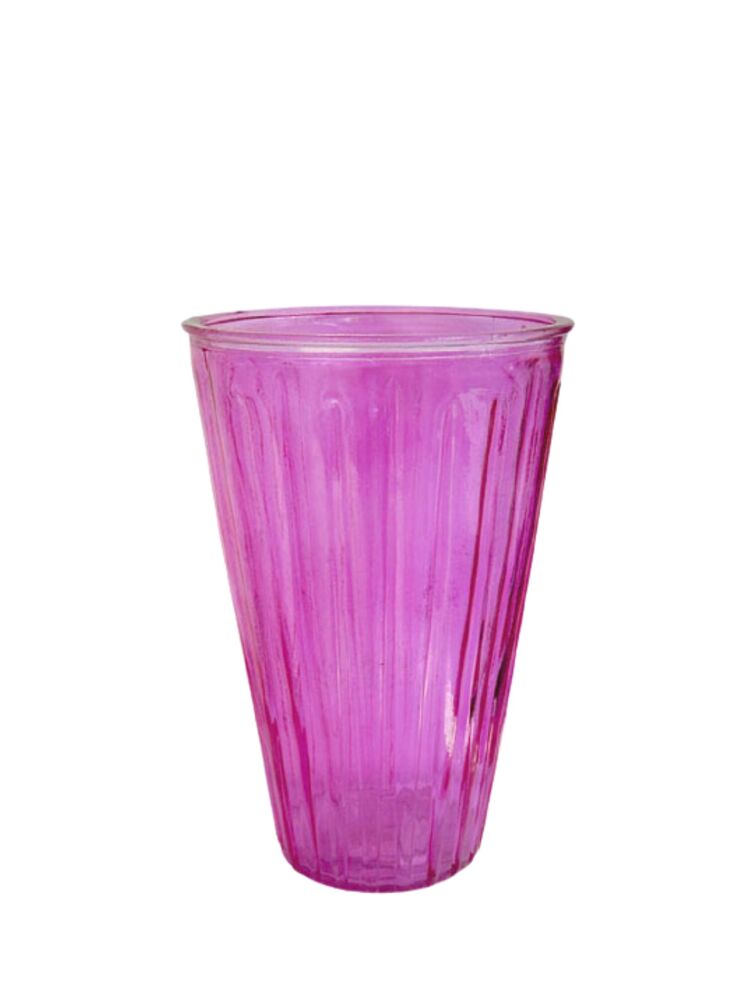 10 inch pink cup glass vase