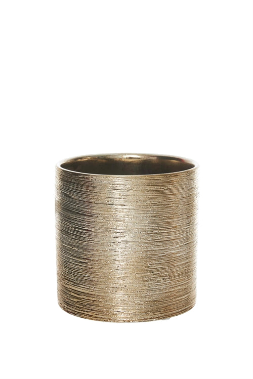 5 inch scratched copper cylinder ceramic vase