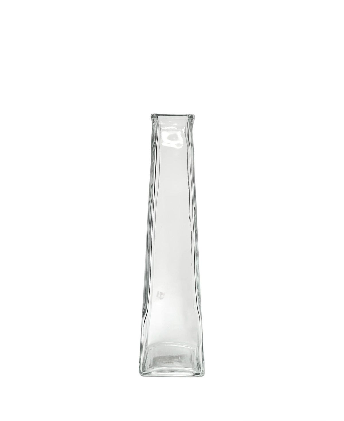 12 inch clear pyramid square glass vase