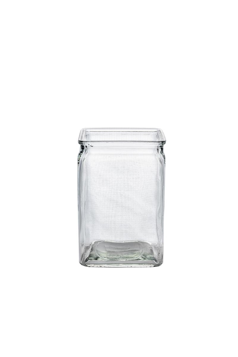 6 inch clear rectangle glass vase