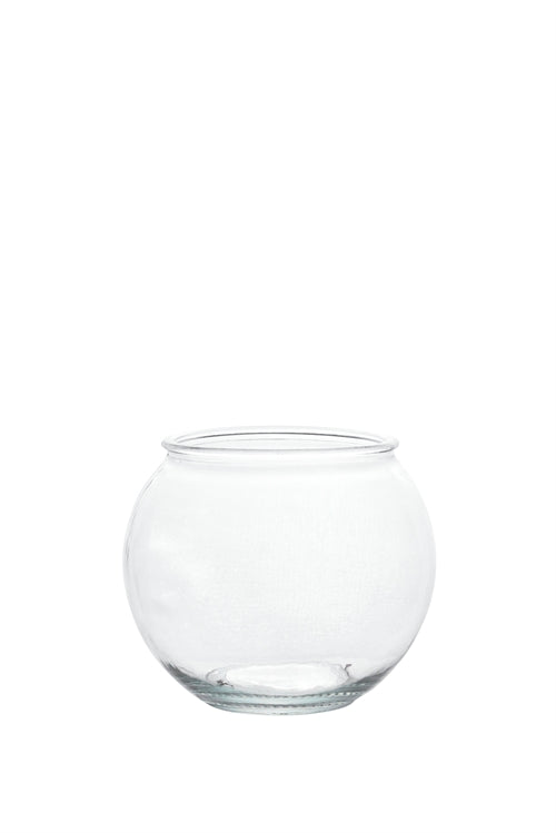 5 inch clear fishbowl glass vase