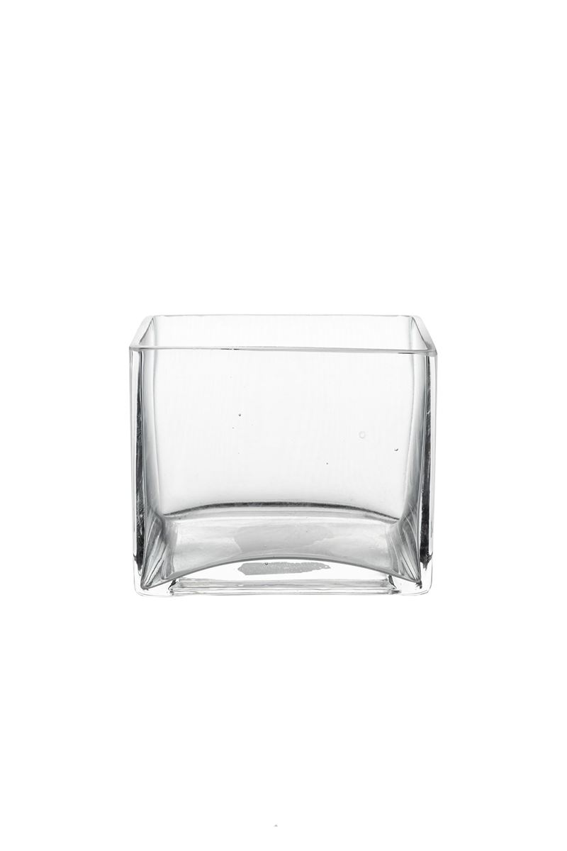 4 inch clear rectangular glass vase