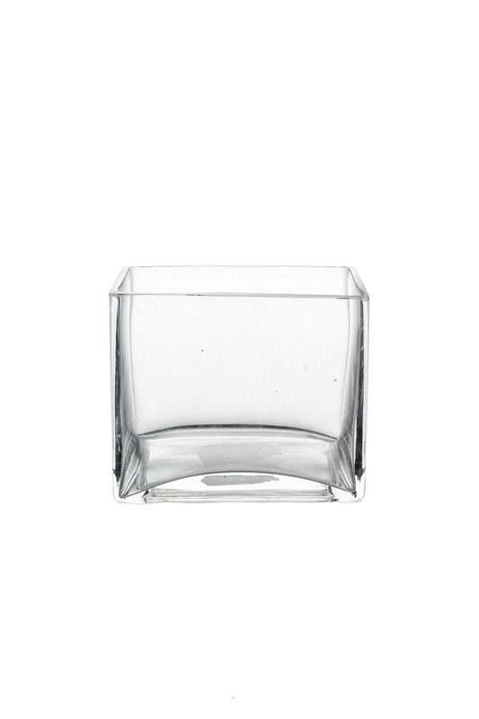 4 inch clear rectangular glass vase