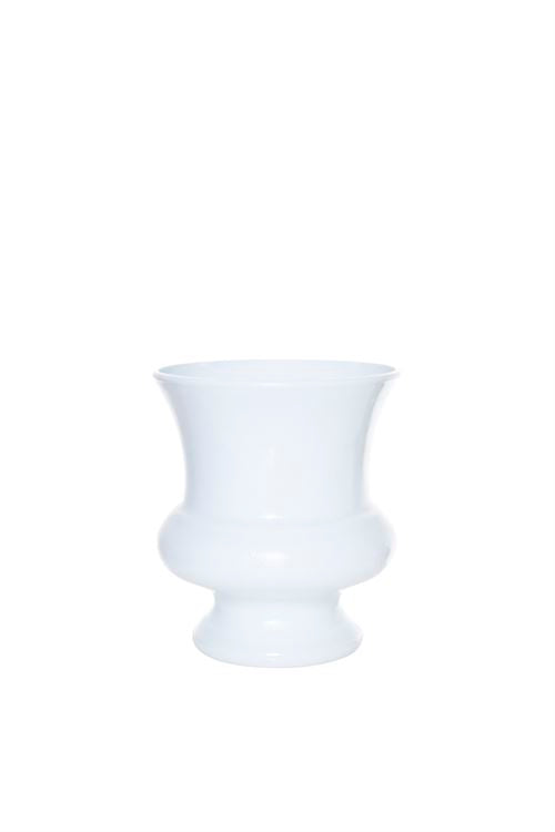 8 inch white plastic urn