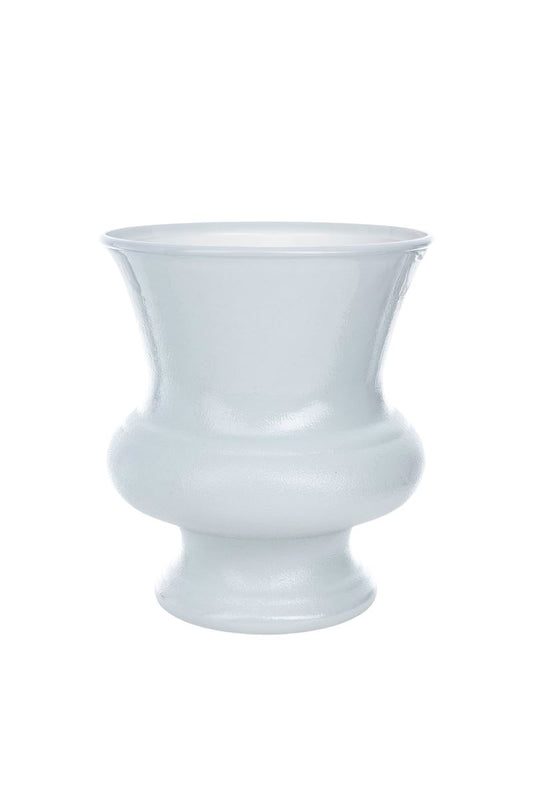 10 inch white plastic urn