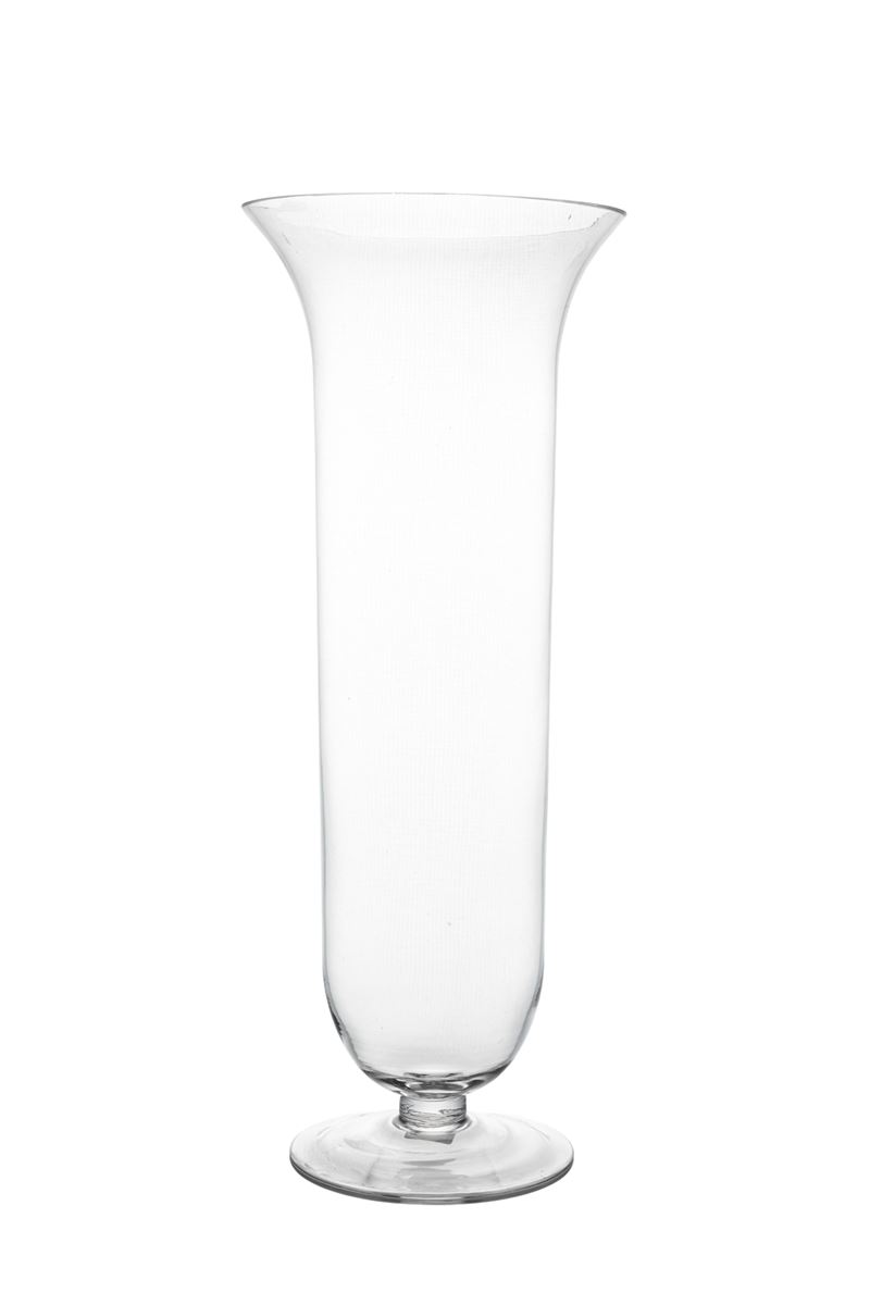 19.5 inch clear cup pedestal glass vase