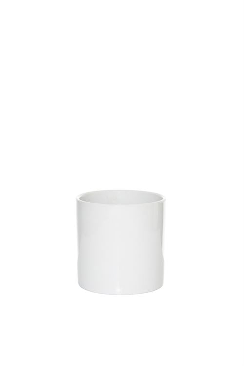 4 inch glossy white cylinder ceramic vase