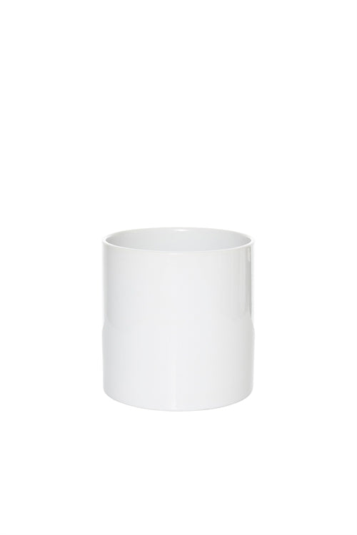 5 inch glossy white cylinder ceramic vase