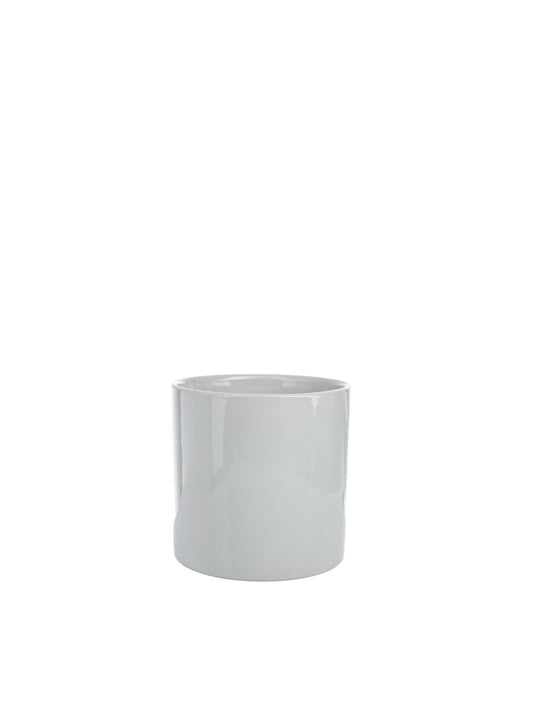 6 inch glossy white cylinder ceramic vase
