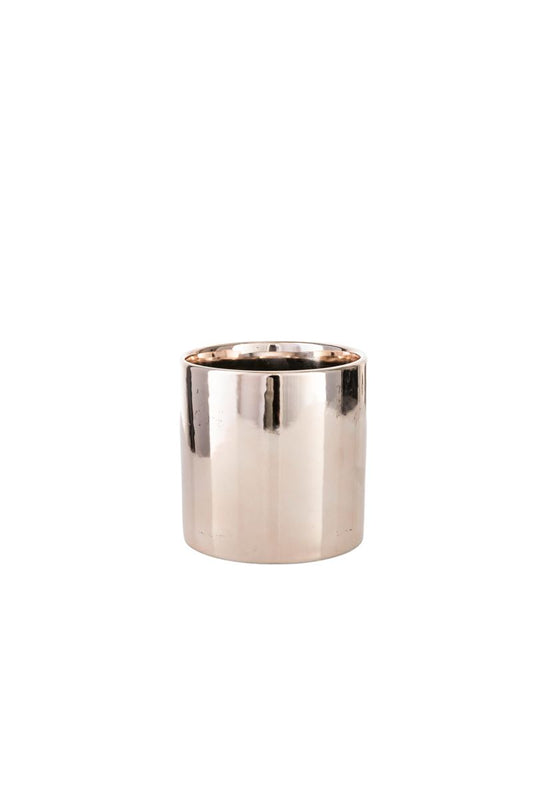 4 inch rose gold cylinder ceramic vase