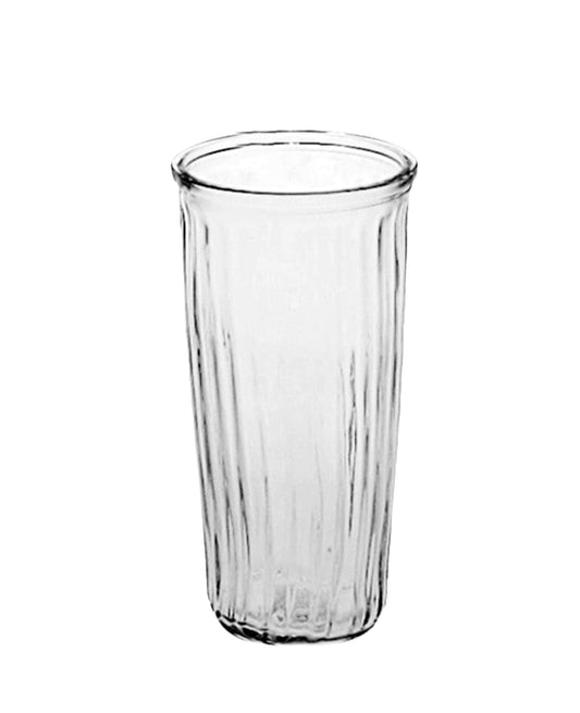 8 inch clear ribbed cup glass vase