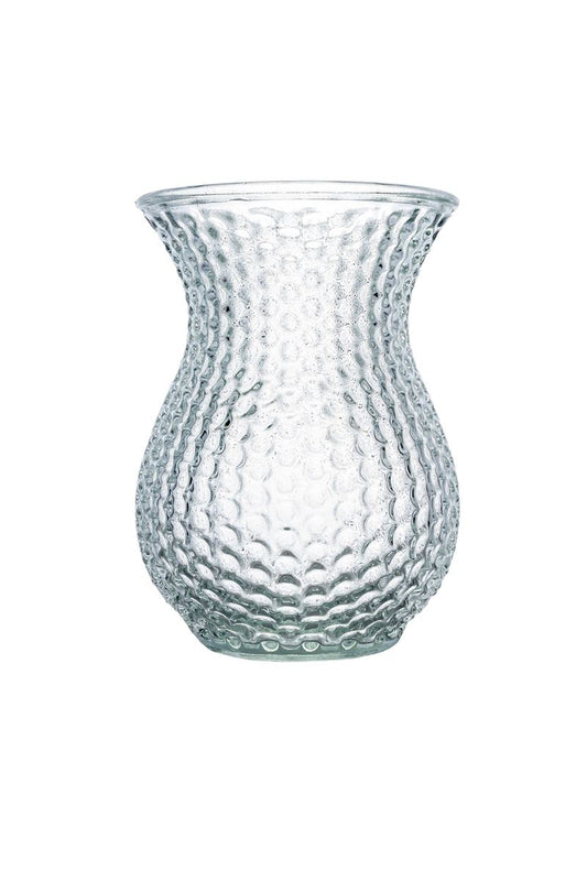 7.5 inch clear belly glass vase