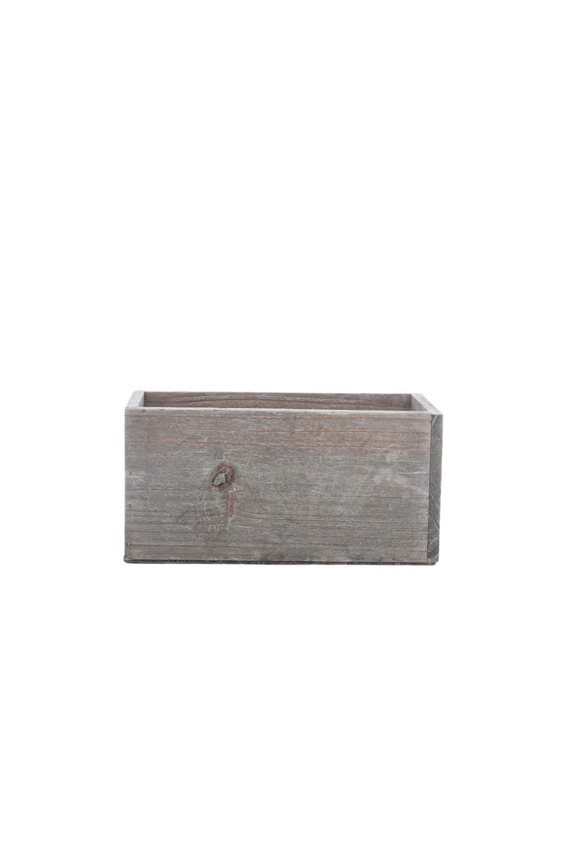 4 inch gray rectangle wooden planter