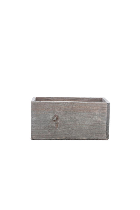 4 inch gray rectangle wooden planter