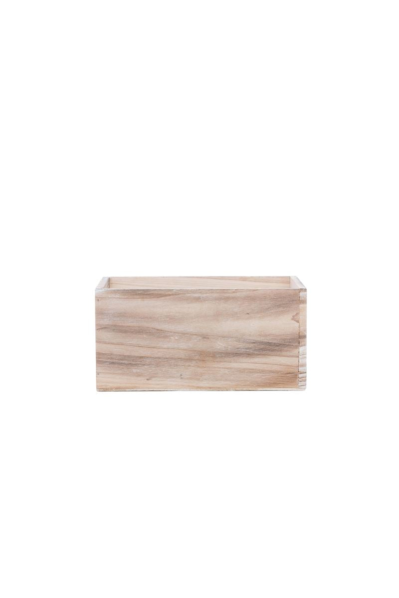 4 inch natural rectangle wooden planter