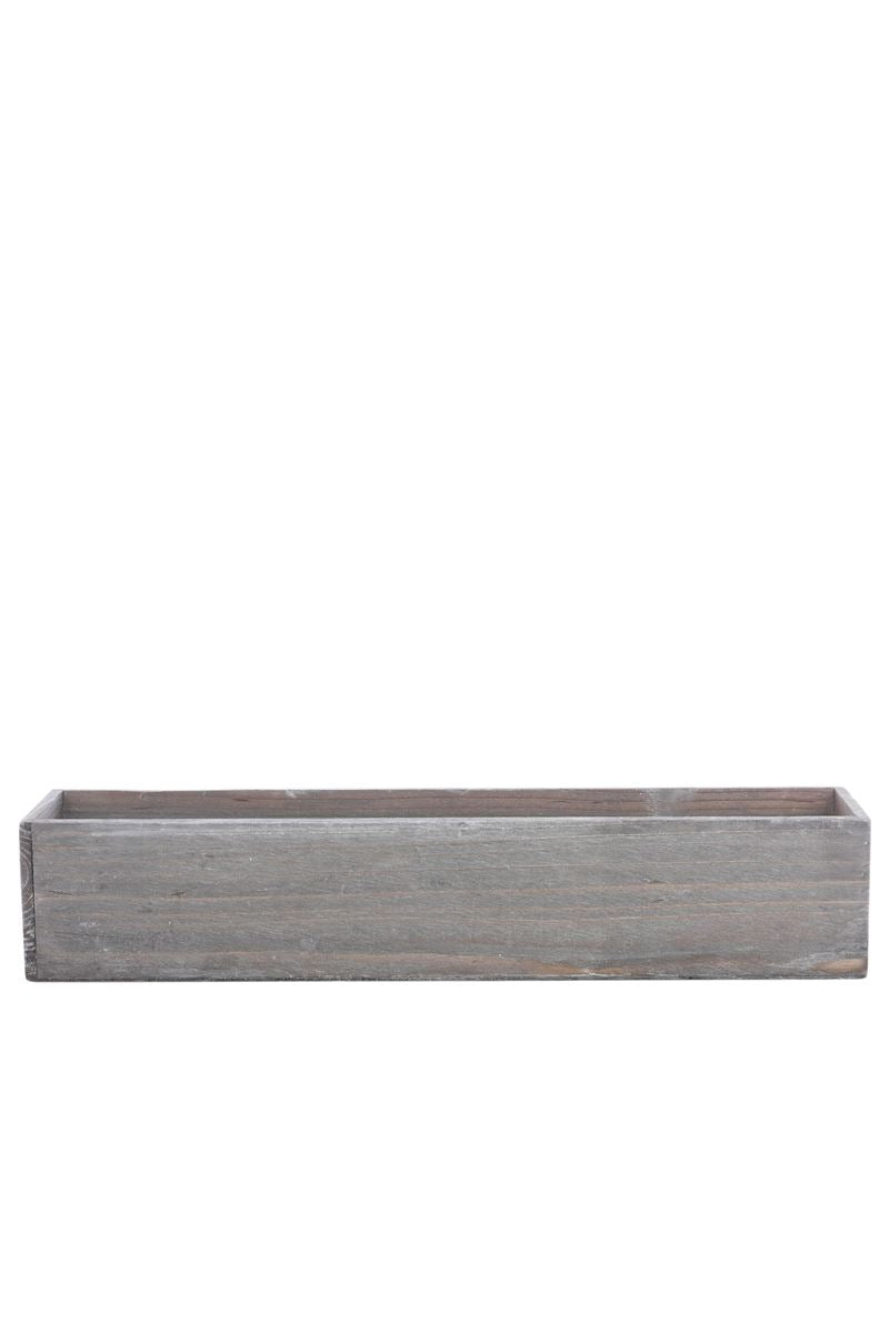 4 inch gray rectangle wooden planter