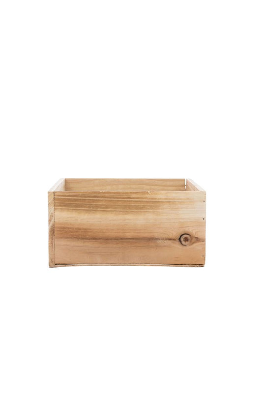 4 inch natural square wooden planter