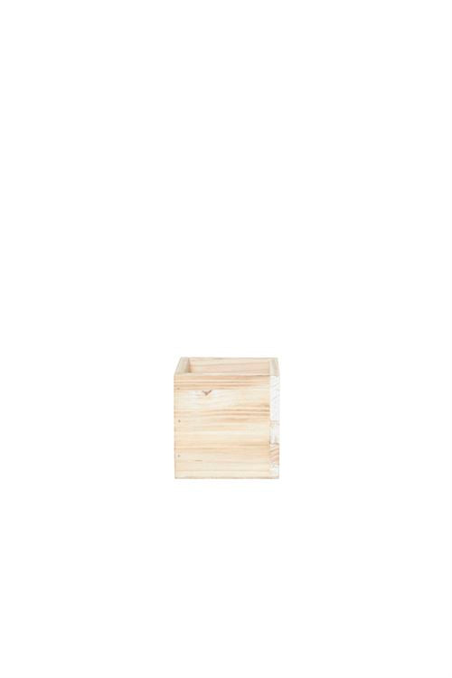 4 inch white cube wooden planter
