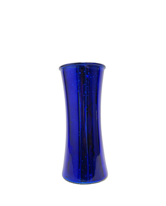 10 inch mercury blue gathering glass vase