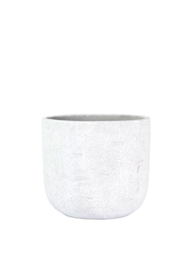 5 inch white bullet cement planter