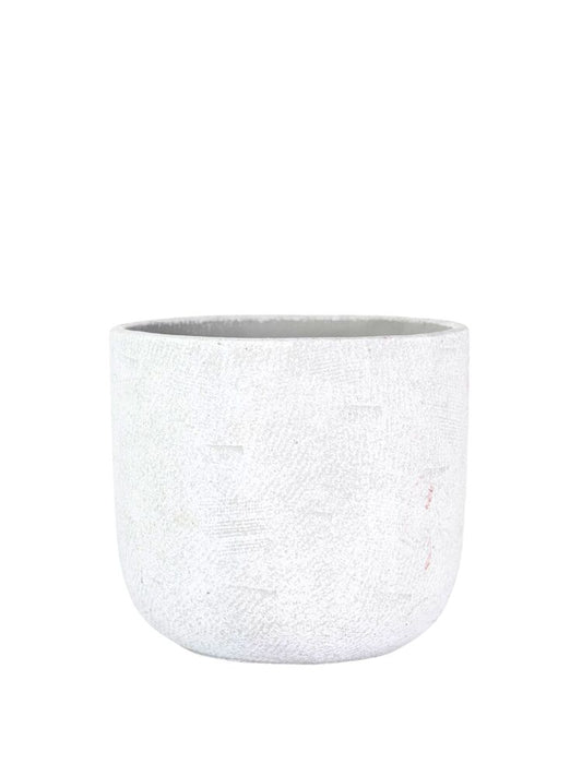 6.5 inch white bullet cement planter