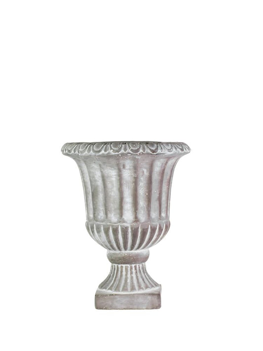 6.5 inch gray urn cement planter
