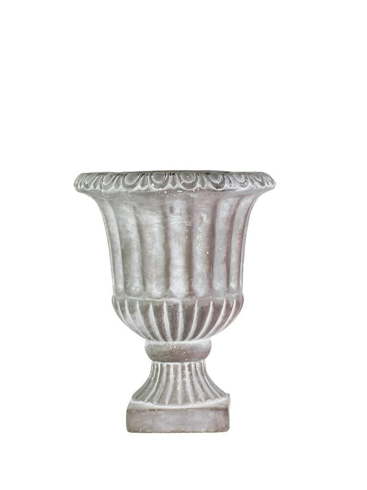8 inch gray urn cement planter