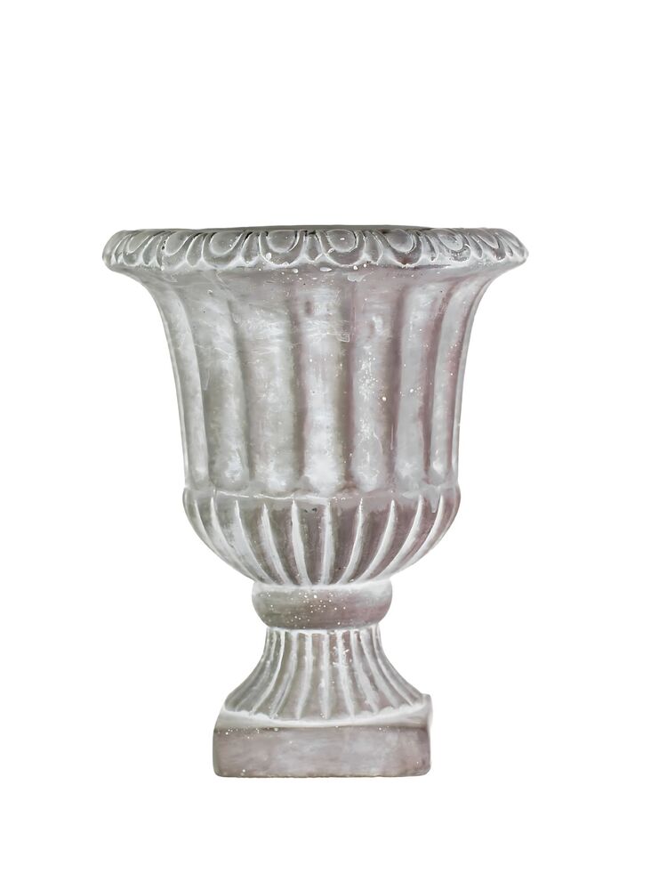 12.5 inch gray urn cement planter