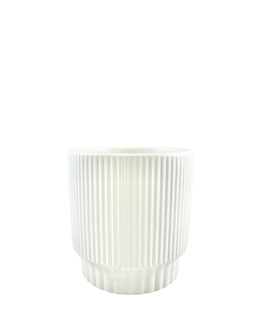4.75 inch white round ceramic vase