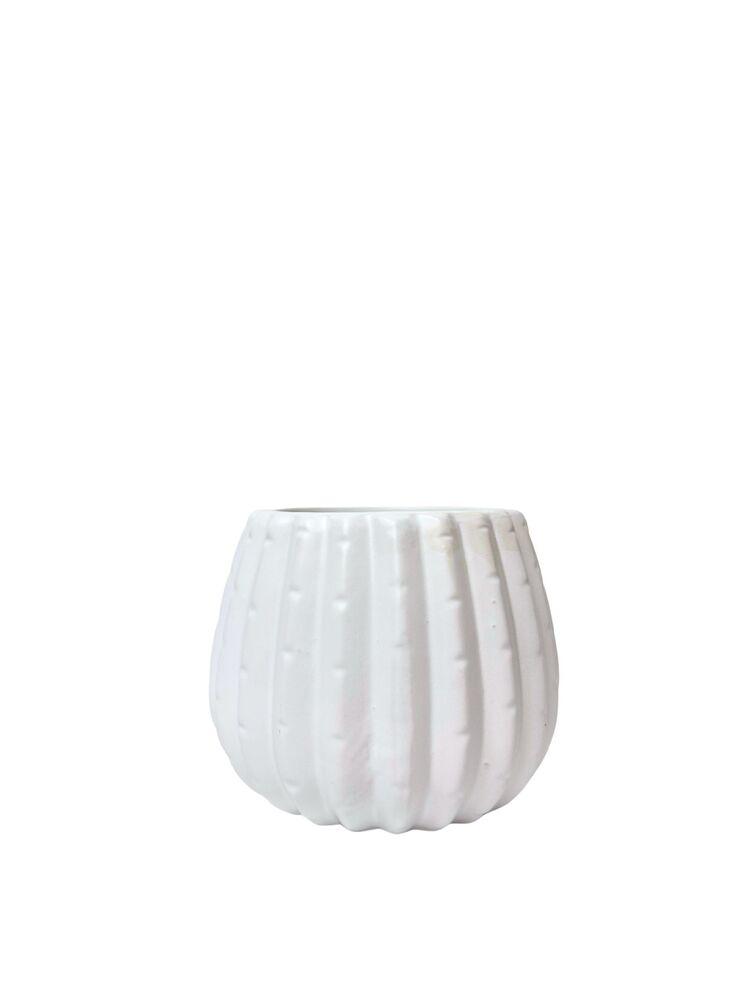 4 inch matte white cactus ceramic vase
