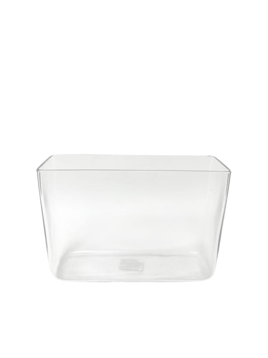 7 inch clear rectangle glass vase
