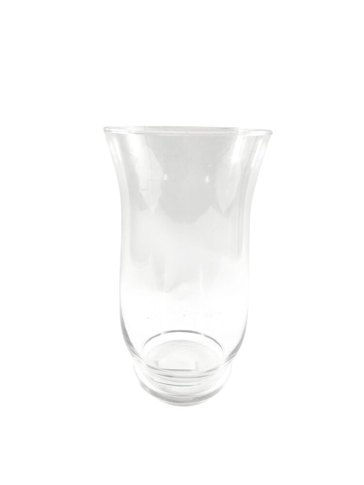 12 inch clear hurricane glass vase
