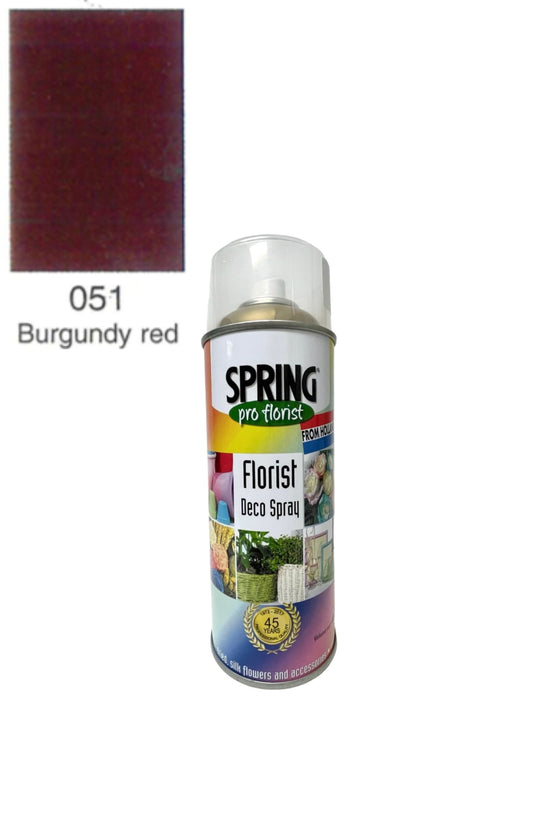 051 burgundy red floral spray color can