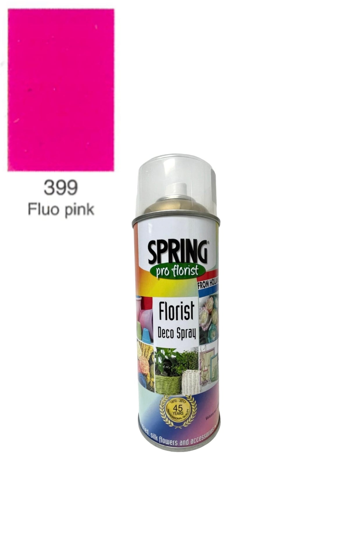 399 fluo pink floral spray color can