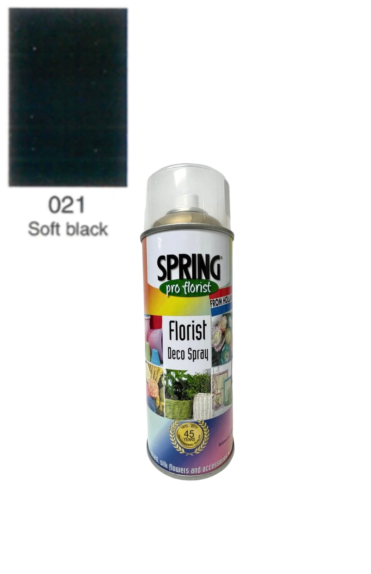 021 soft black floral spray color can