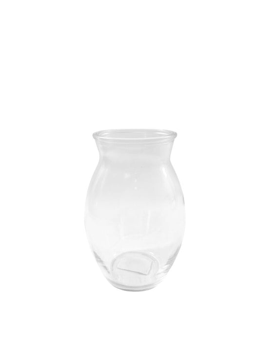 7 inch clear belly glass vase