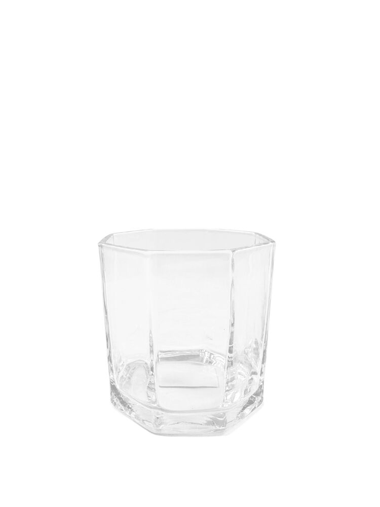 6 Inch Clear Octagon Glass Vase 6"L x 6"W x 6"H