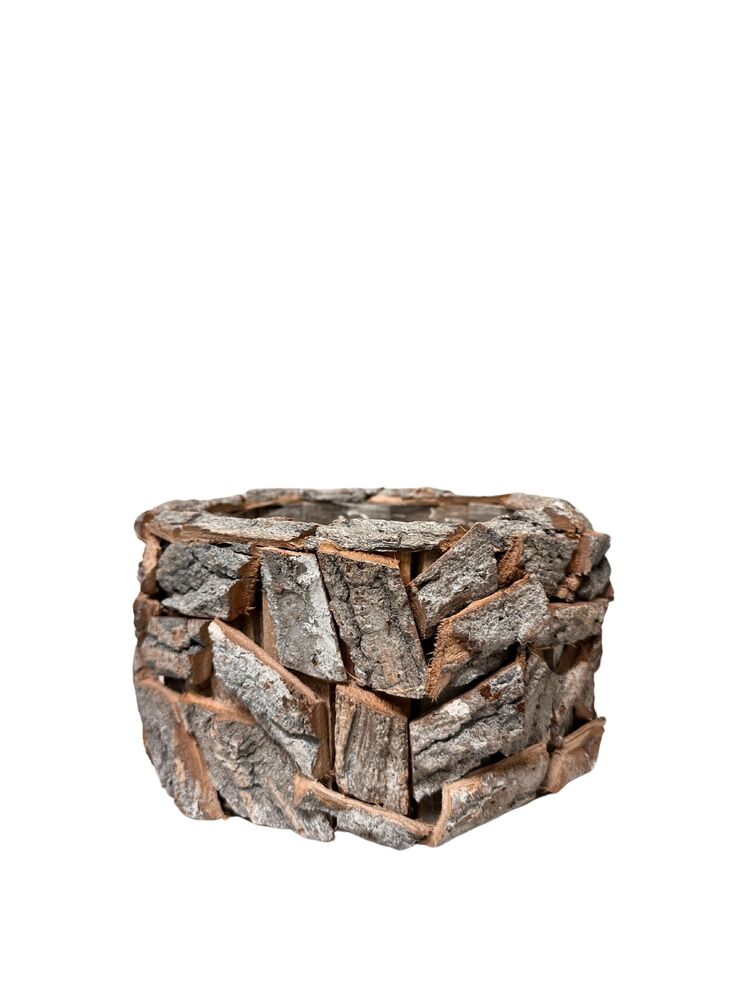 5.5 inch round wood planter