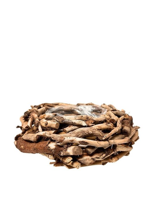 4 inch round wood planter