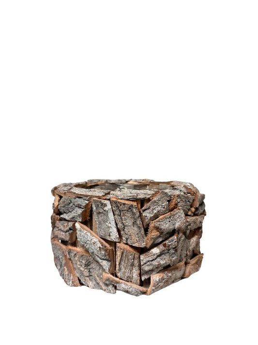 5 inch round wood planter