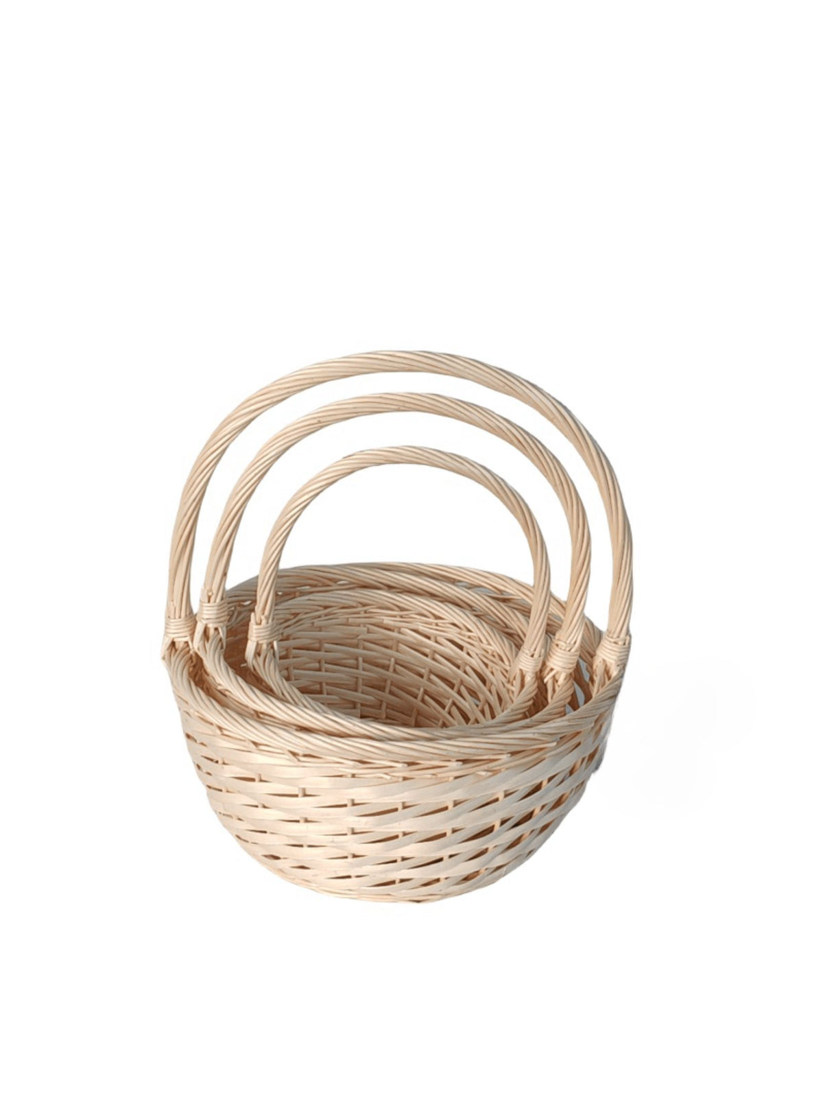 3-piece ivory round basket set