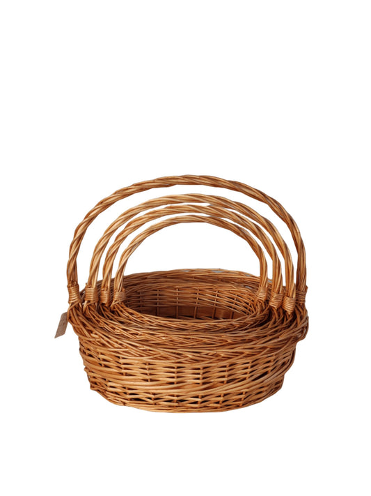4-piece brown oval basket set